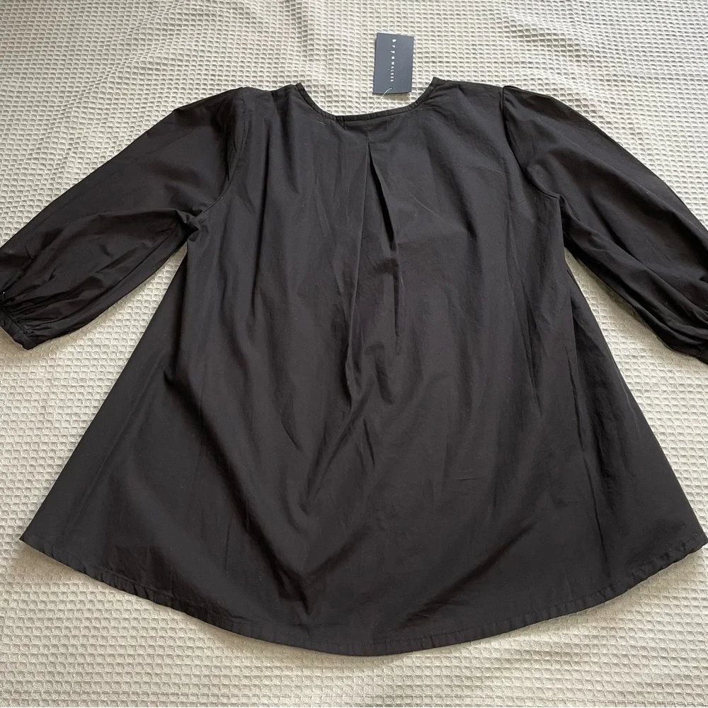 New Bryn Walker Lucinda Blouse Top XXS Womens Black Organic Cotton Poplin - Picture 5 of 8